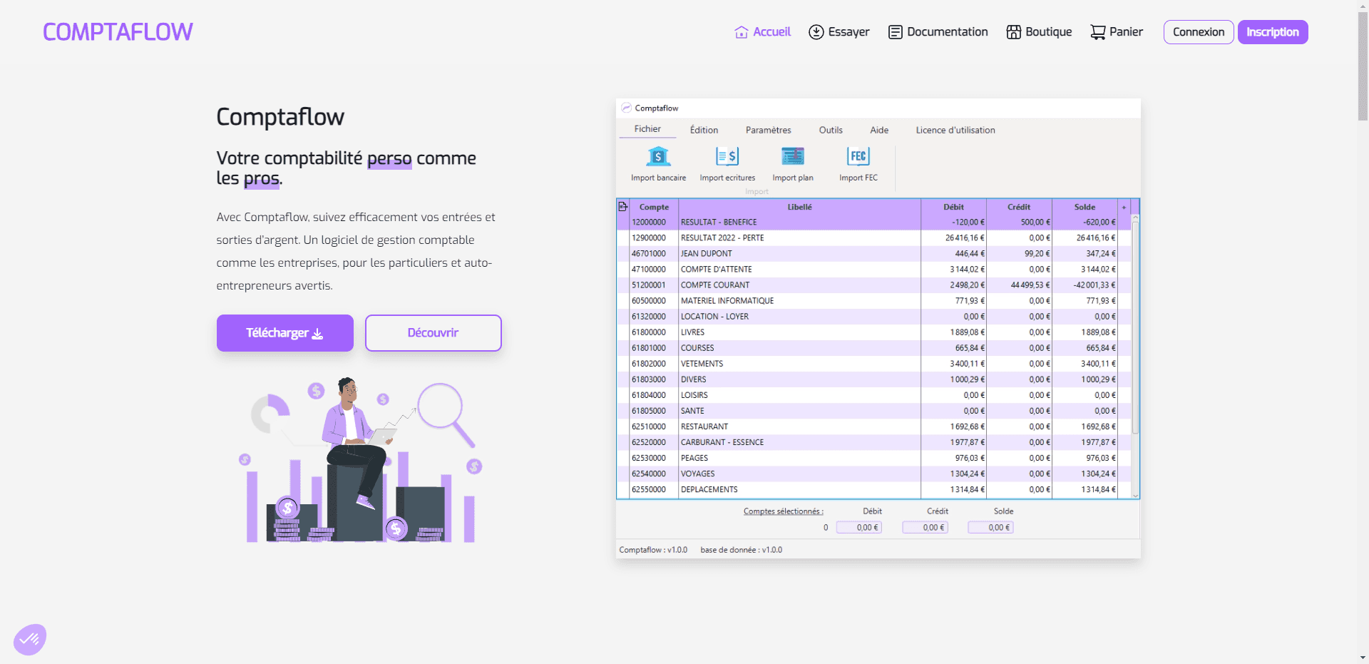 Comptaflow - Site web  et logiciel comptable
